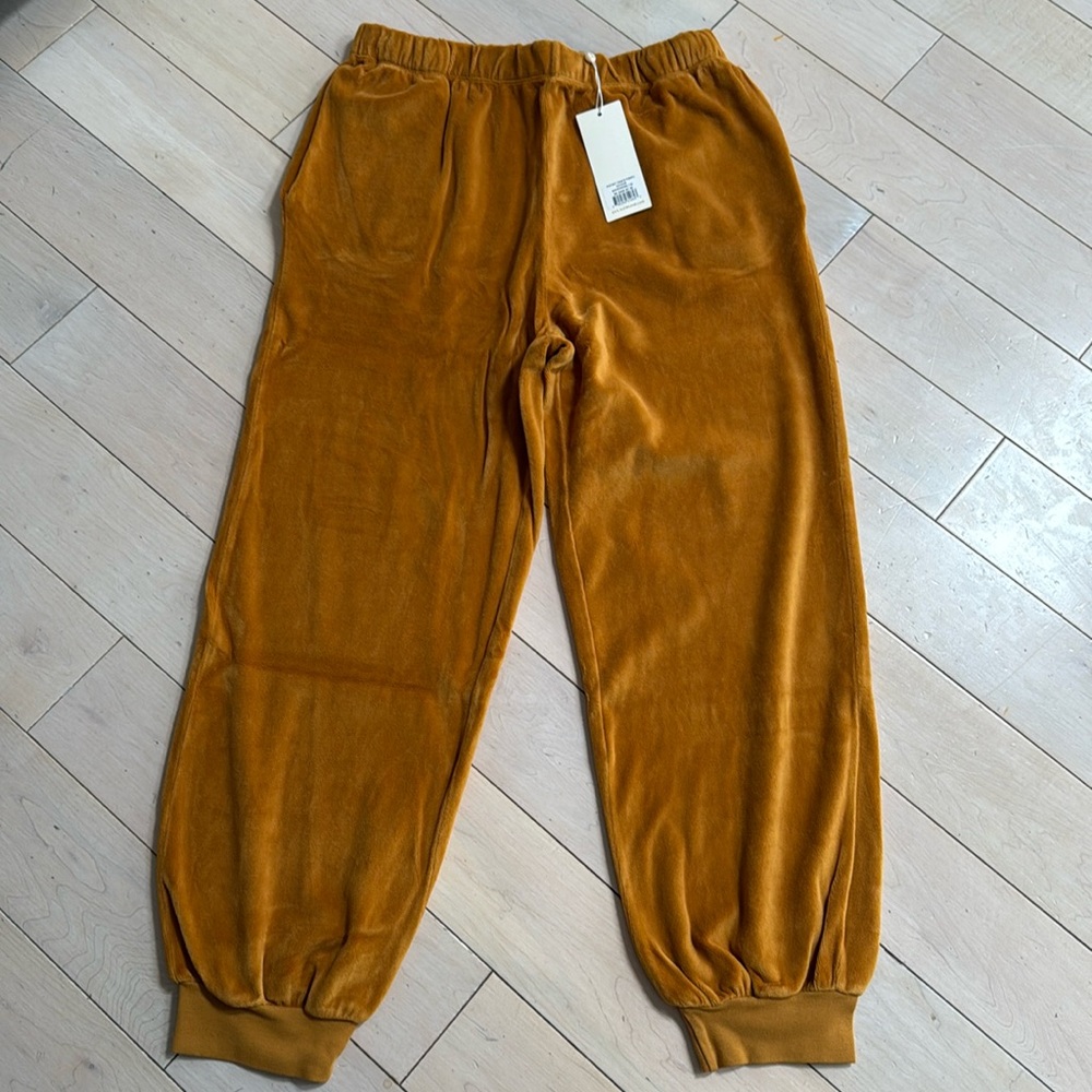 Suzie Kondi buckthorn brown velour pocket pants